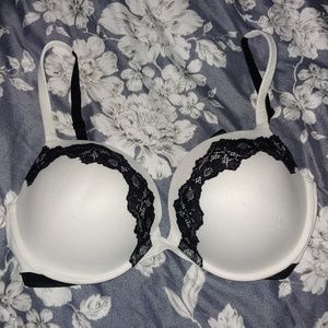 White with Black Lace Bra